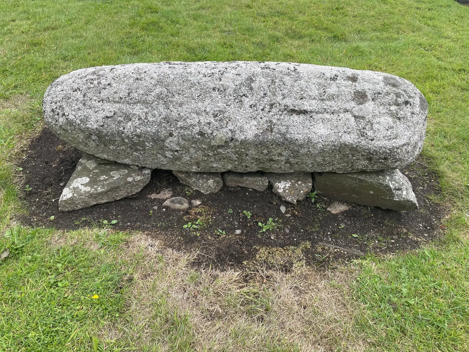 Ireland's only recorded Norse hogback grave-marker in St James's churchyard, Castledermot, County Kildare.